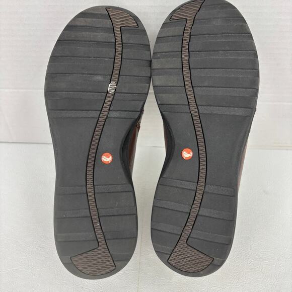 Clarks Loafer Shoe Size 8 Brown Copper Leather Side Zip Slip On Comfort - Picture 10 of 10